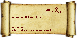 Alács Klaudia névjegykártya