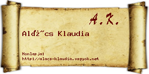 Alács Klaudia névjegykártya