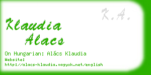 klaudia alacs business card