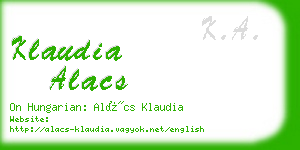 klaudia alacs business card